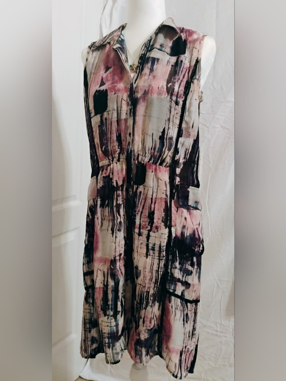 Simply Vera Pink And Blue Shift Dress, M
